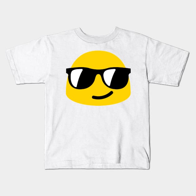 Coolface Sunglasses Face Emoticon Kids T-Shirt by AnotherOne